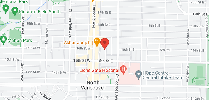 map of 1601 1555 EASTERN AVENUE